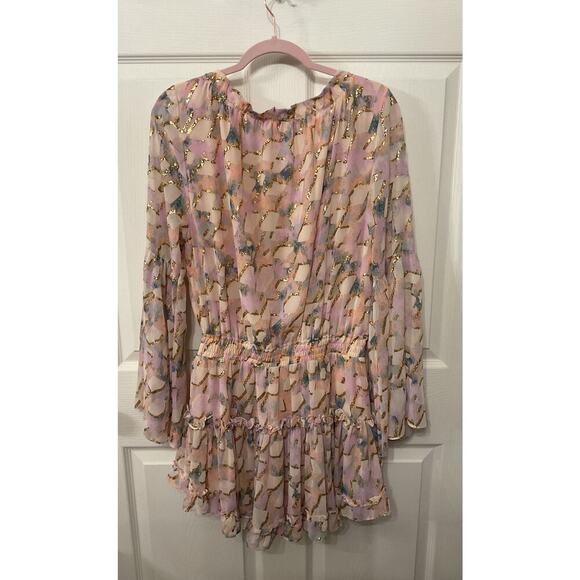 Buddy Love Zozo Magical Elastic Waist Pastel Metallic Tones Dress, M - Picture 10 of 15